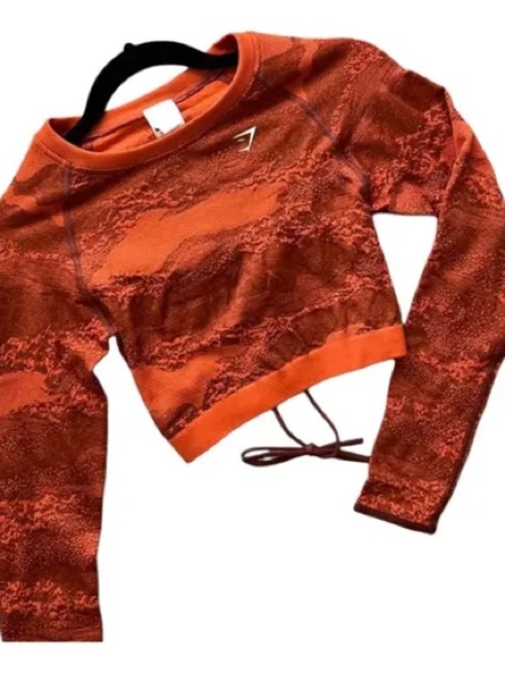 Gymshark Red-Orange Long Sleeve Training Top with Tie Back